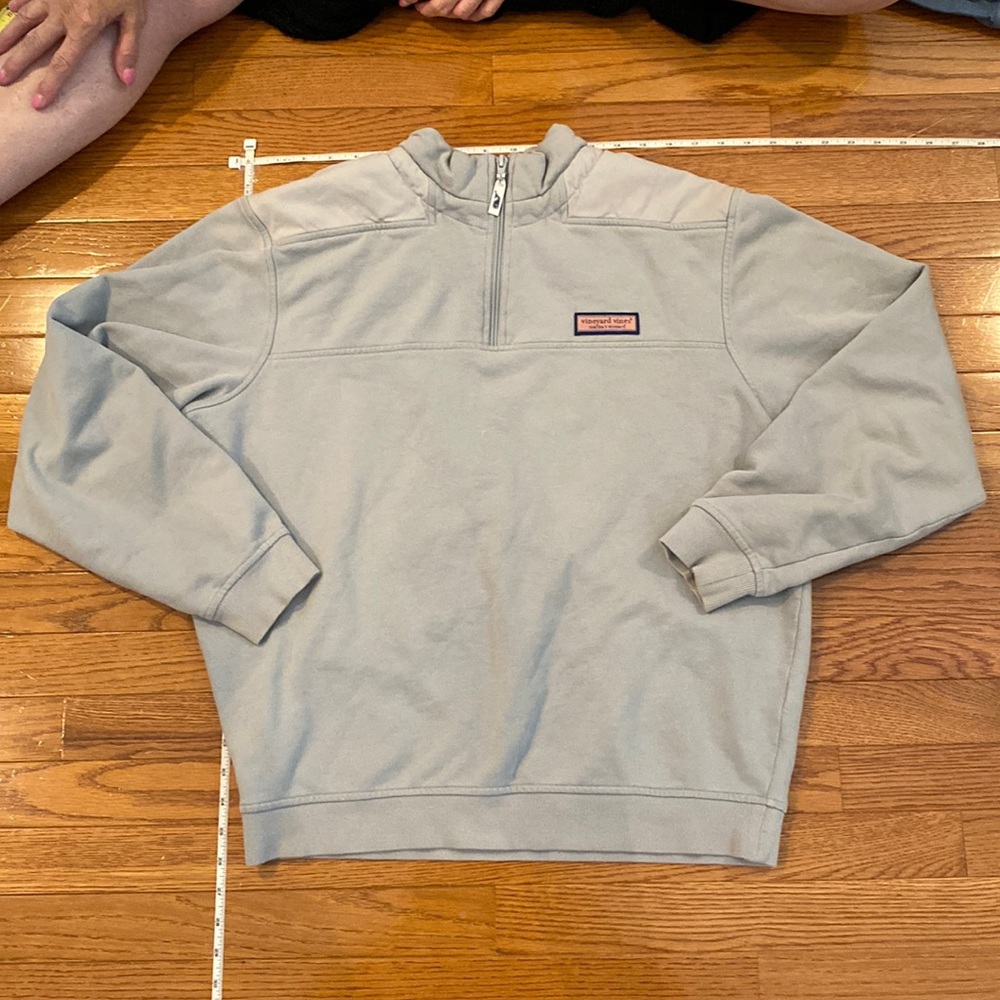 Zip pull over sweatshirt in light seafoam